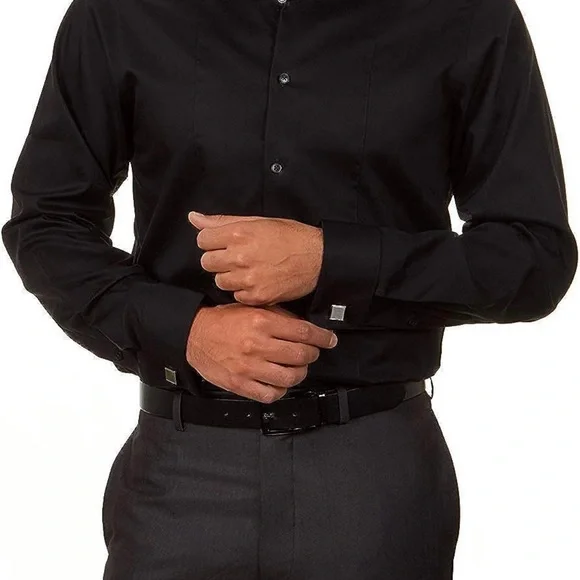 fitted lace wedding dress Shop Steven Land Black 100% Cotton Shirt